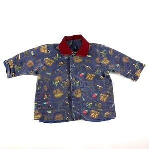 VTG Orvis Toddler Fishing Chore Barn Coat Jacket Kids 2/3T Lure Fly Reel Navy